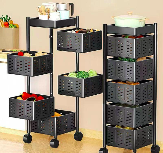 Multifunctional 5-Tier Carbon Steel Kitchen Storage Rack